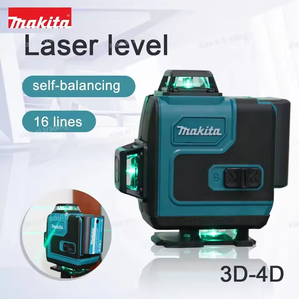 Industrial Laser Drill - Makita Portable Wall-mounted 360° Green Laser