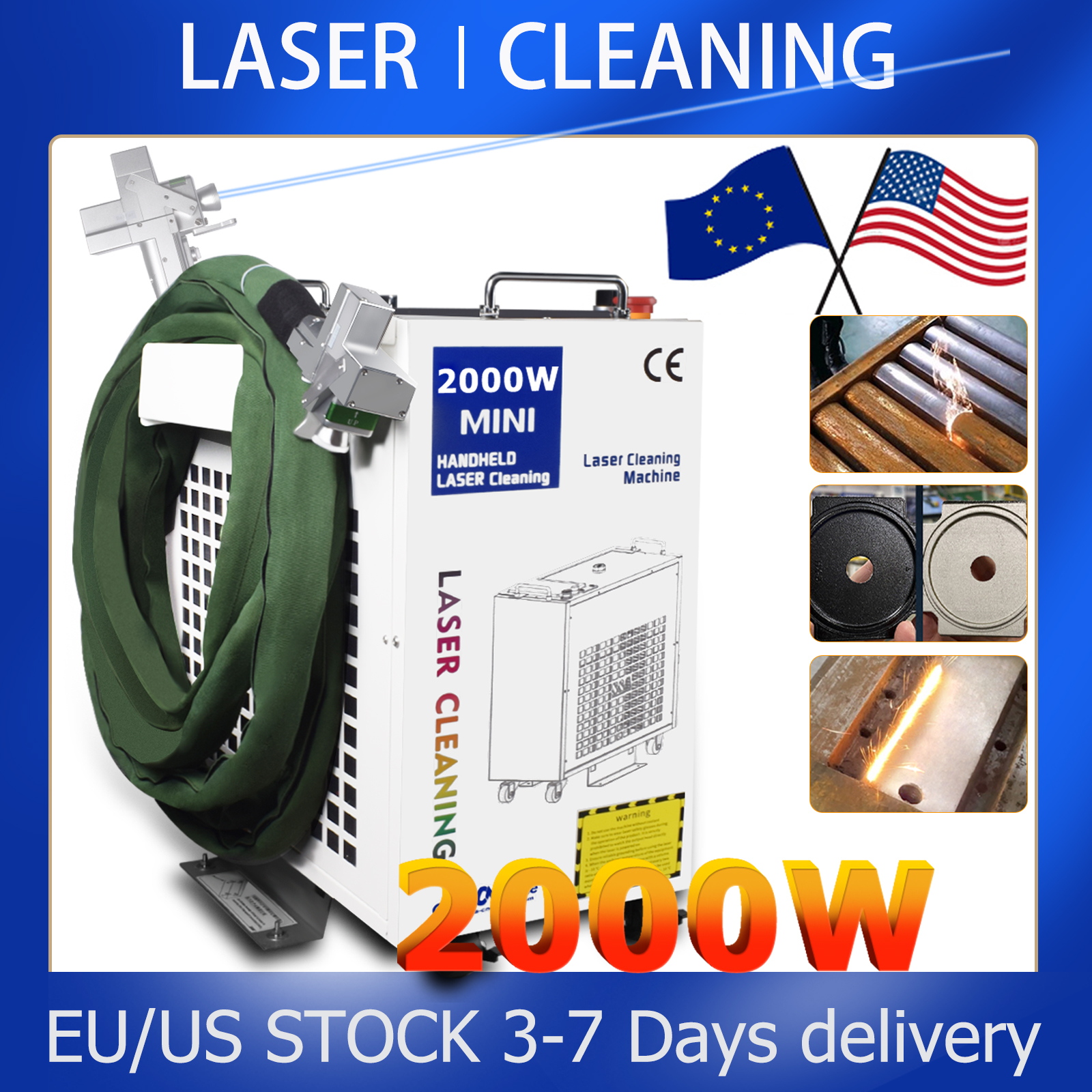Industrial Laser Paint Removal - 2000W Cleaning Machine Fiber Laser 1500W