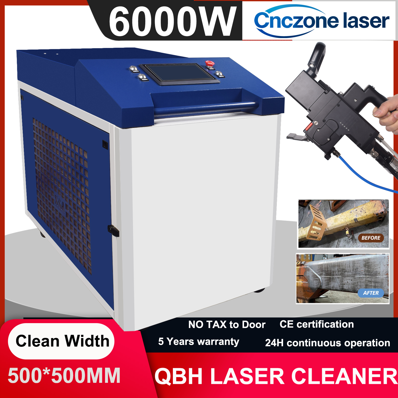 Industrial Laser Paint Removal - 6000W Fiber Laser Cleaner 6000W Water