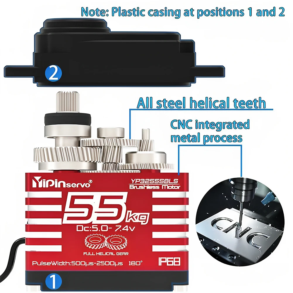 55kg Digital Servo 7.4V 180/27 - Servo Motor Cnc avaliação e preço