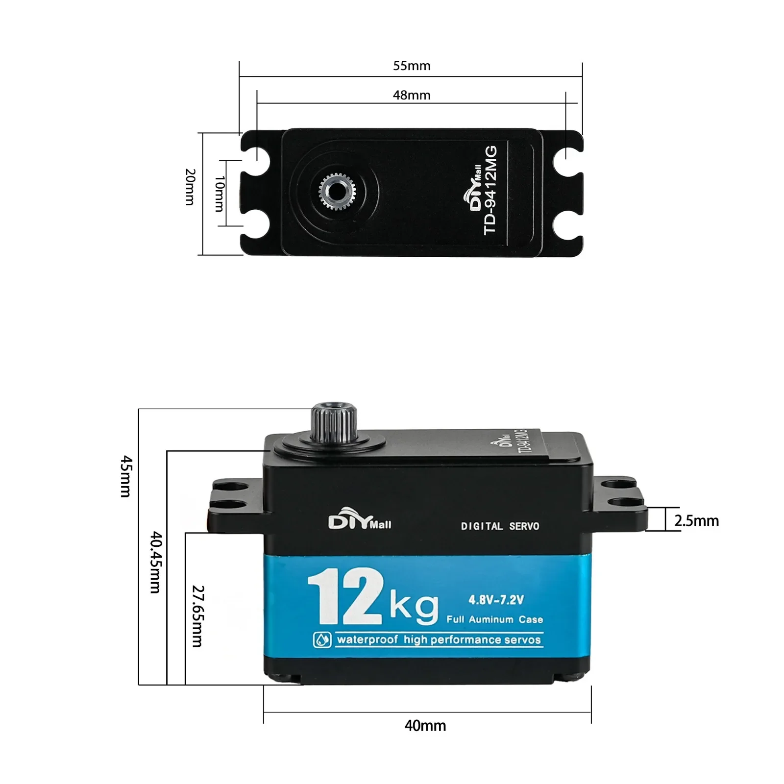 12KG TD-9412MG High Torque Ful - Servo Motor Cnc avaliação e preço