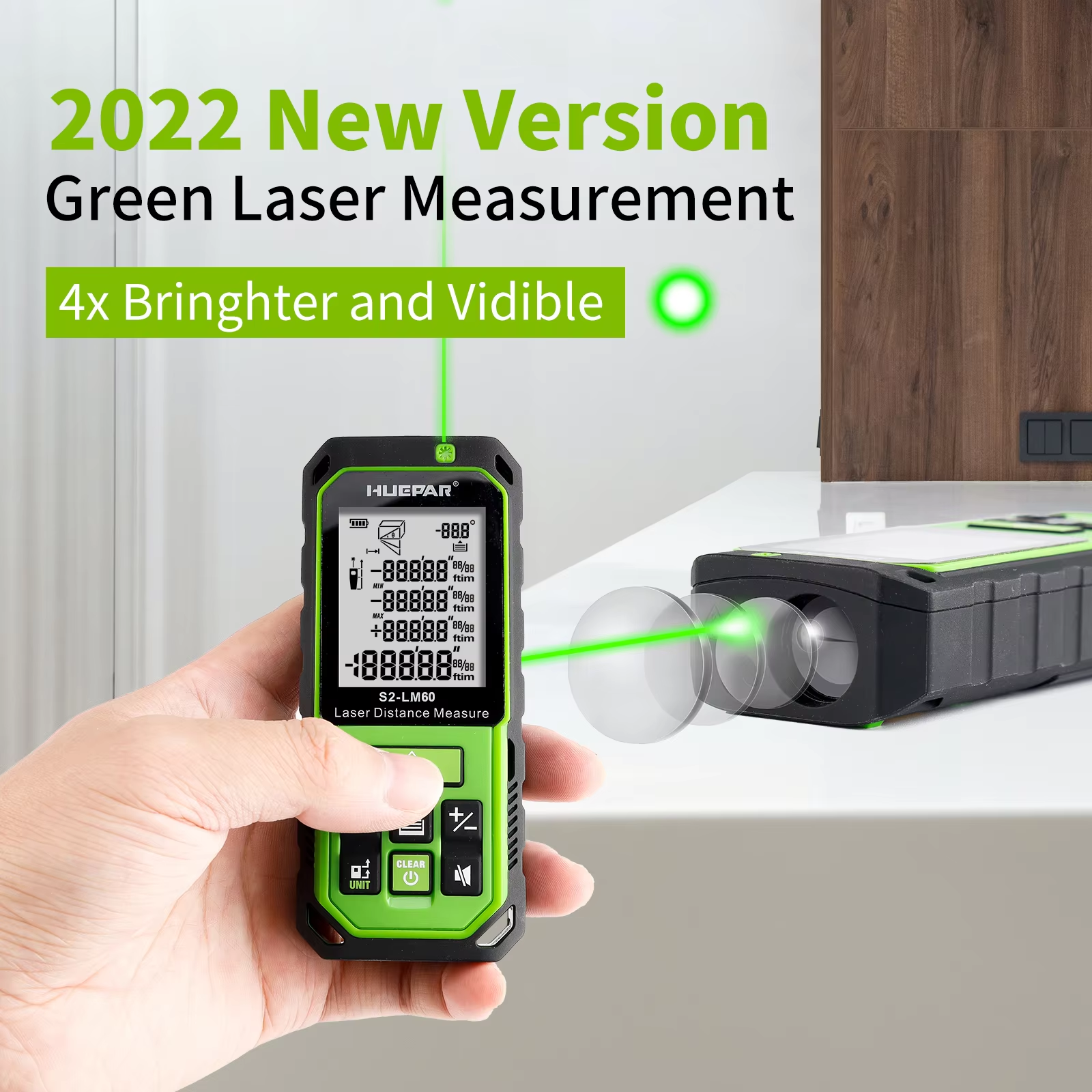Huepar 100M Green Beam Laser R - Industrial Laser Displacement Sensor avaliação e preço