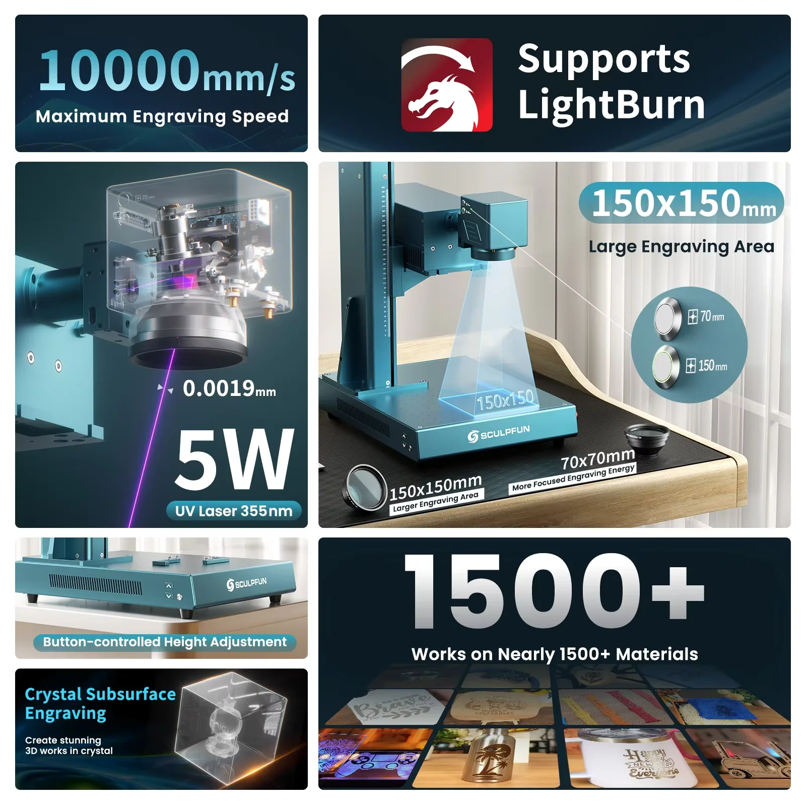 SCULPFUN V5 UV Laser Engraver  - Industrial Uv Laser Engraver avaliação e preço