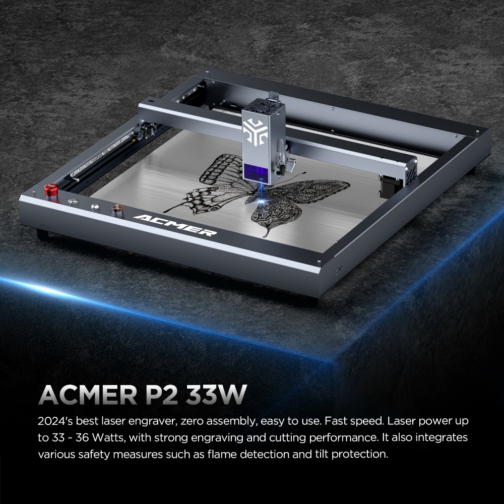ACMER P2 33W lasers Engraver W - Industrial Laser Engraver For Wood avaliação e preço