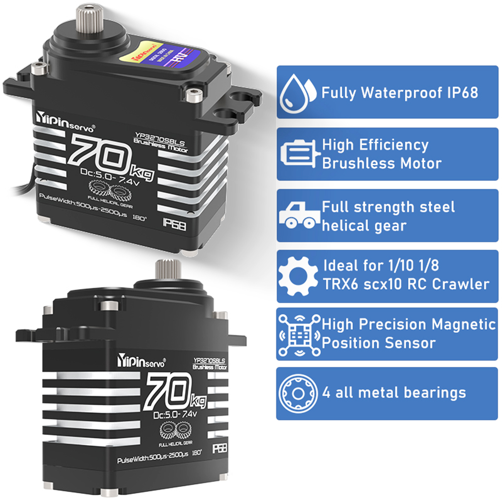 70kg Digital Servo 8.4V 180 De - Servo Motor Cnc avaliação e preço
