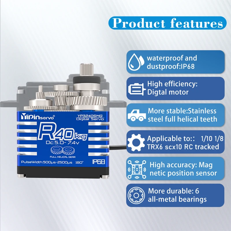 4PCS YiPinservo 40kg Metal Gea - Servo Motor Cnc avaliação e preço