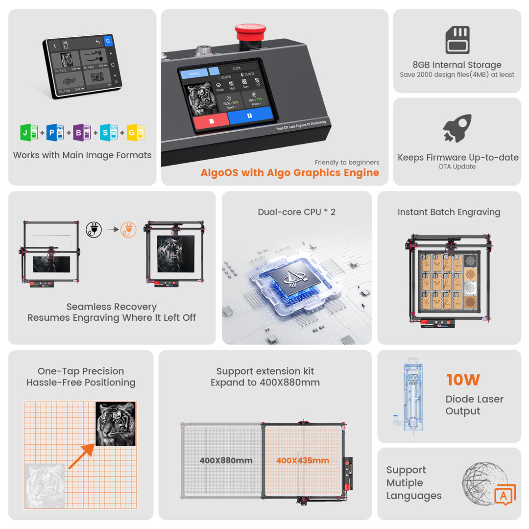 AlgoLaser DIY KIT MK2 10W Lase - Industrial Laser Cutting avaliação e preço