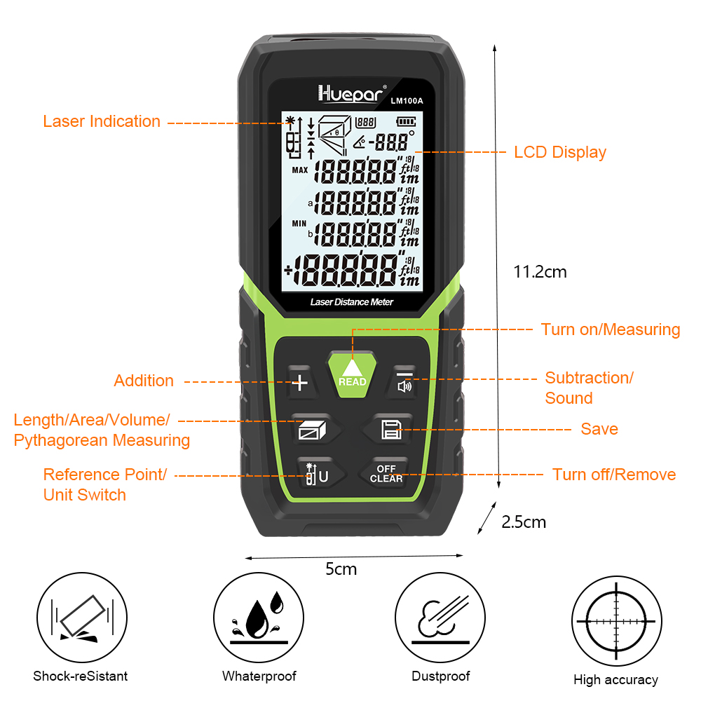 Huepar Laser Distance Measure  - Industrial Laser Displacement Sensor avaliação e preço