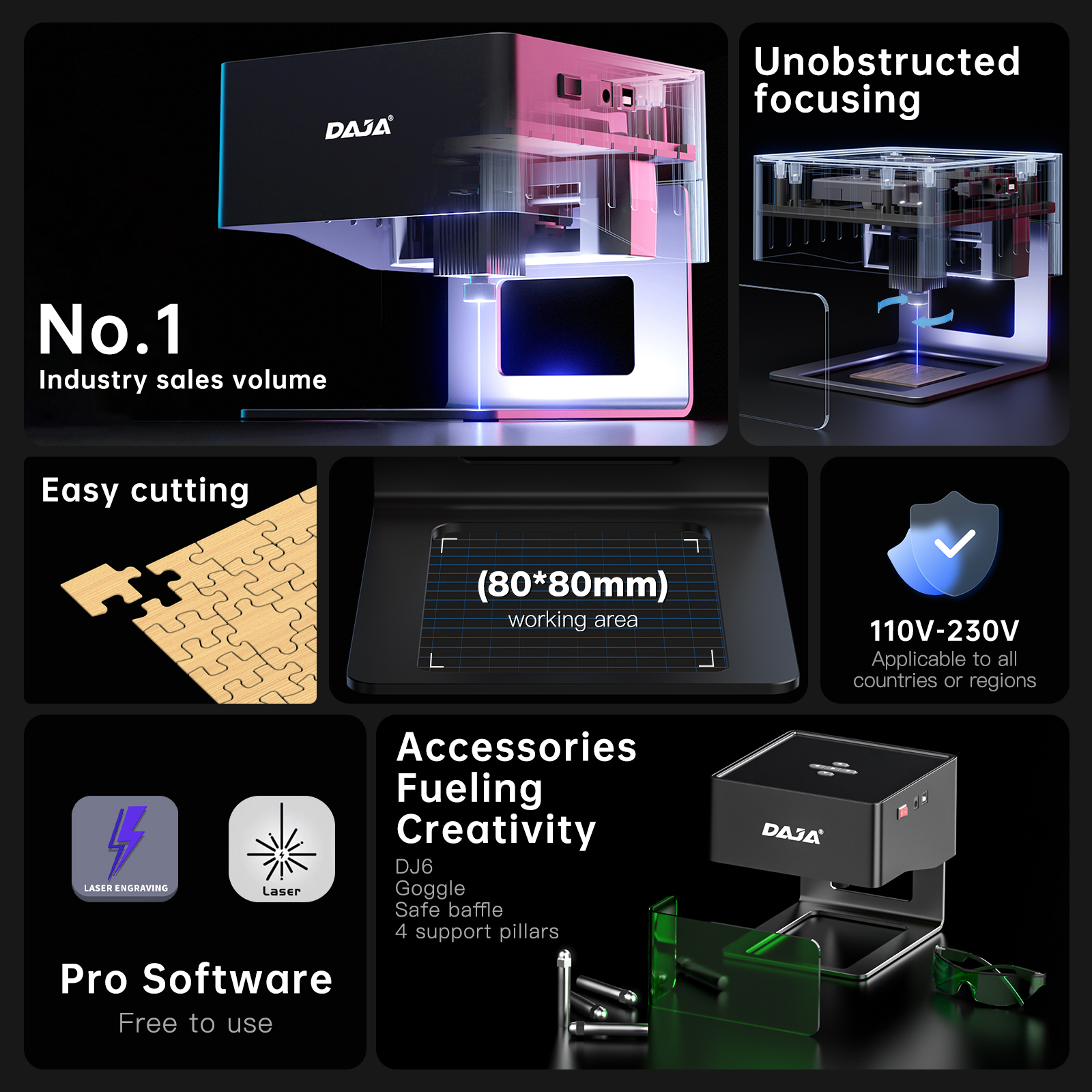 DAJA DJ6 Mini Portable Laser E - Industrial Laser Cutting avaliação e preço